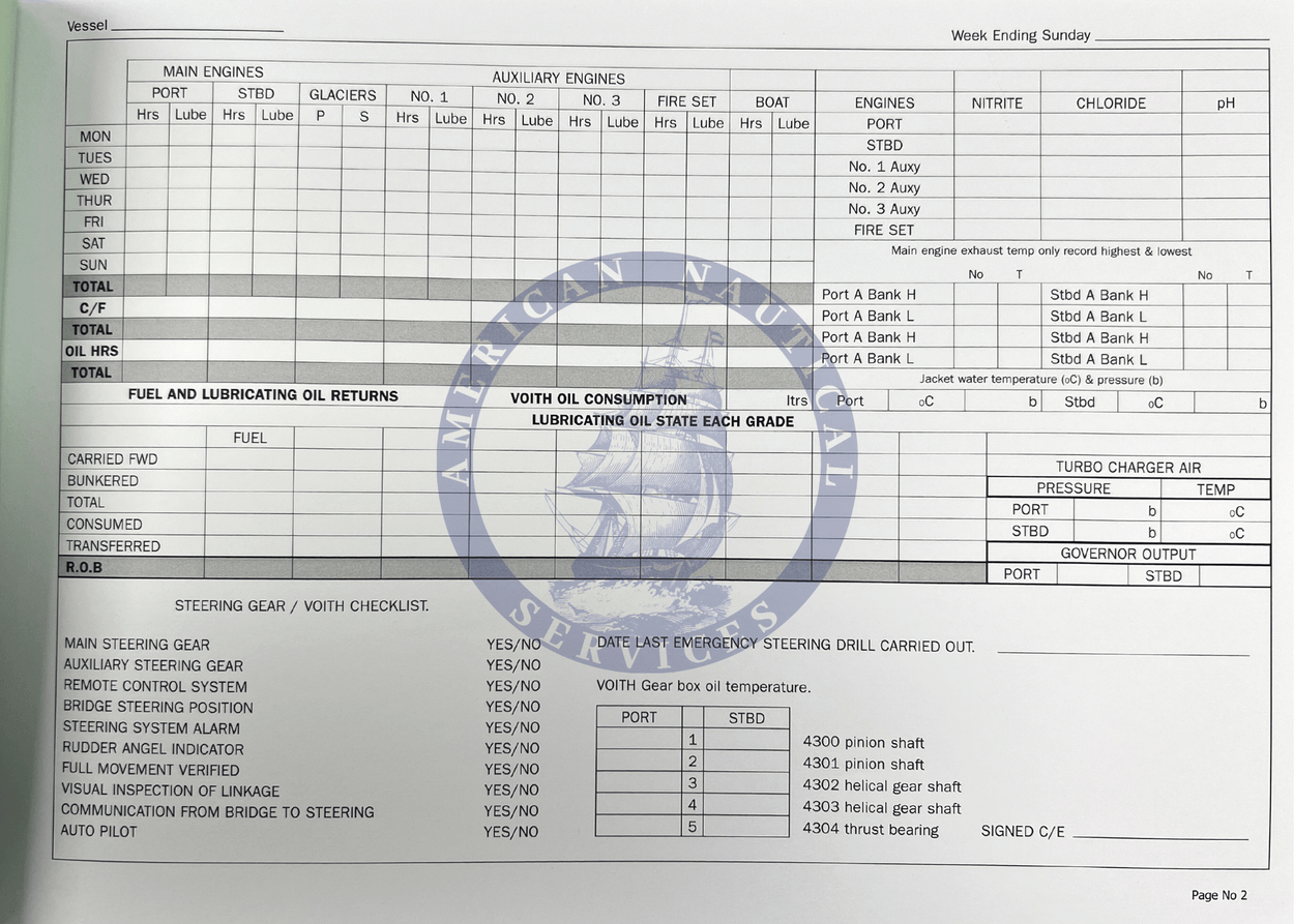Maritime Engine Log Book - Amnautical