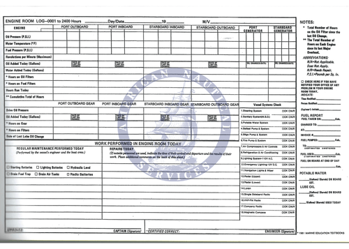 Engineroom Log 4-Engine 2-Part Logbook - Amnautical