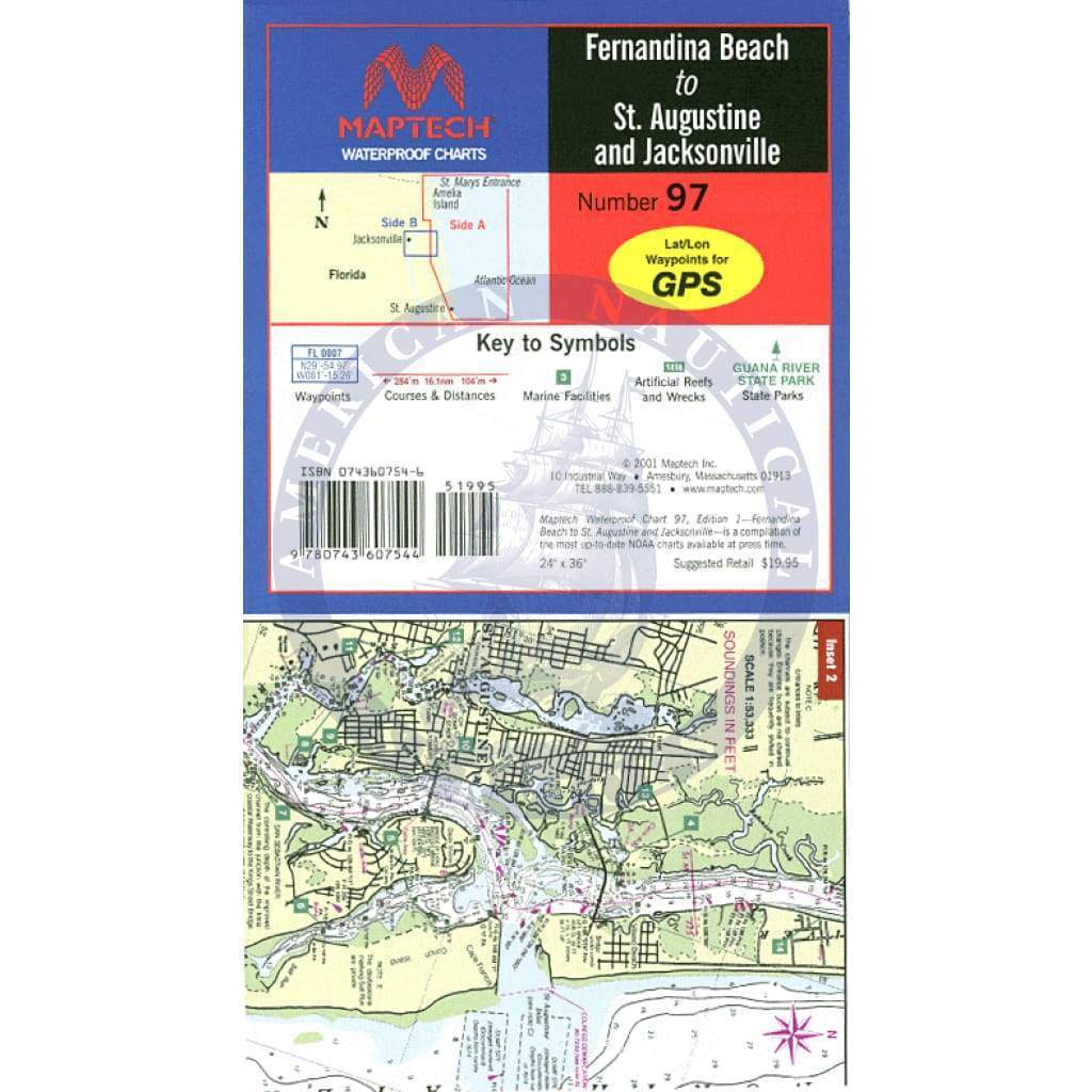 Fernandina Beach to St. Augustine and Jacksonville Waterproof Chart, 2nd Edition