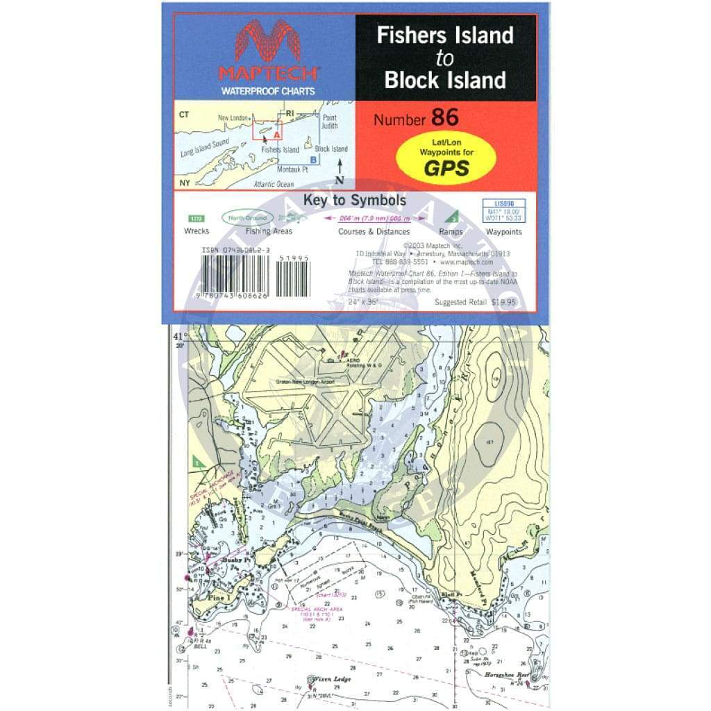 Fishers Island to Block Island Waterproof Chart, 2nd Edition