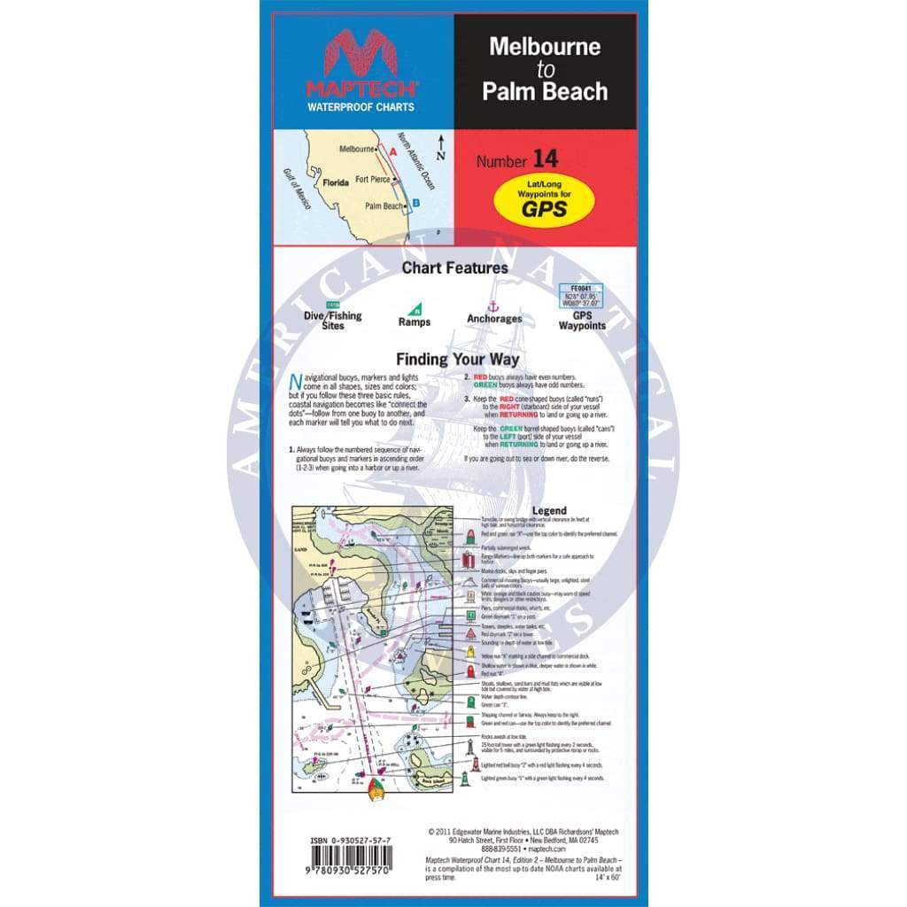 Florida: Melbourne to Palm Beach Waterproof Chart, 3rd Edition