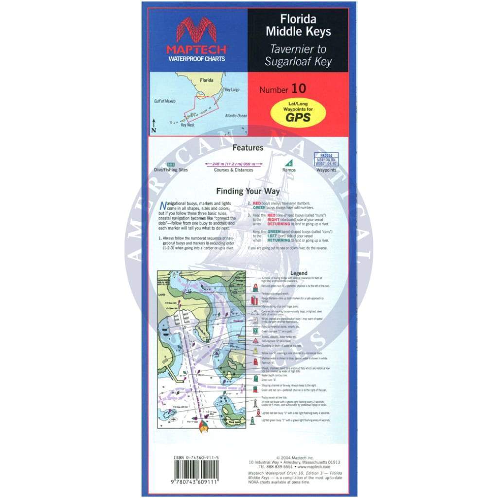 Florida: Middle Keys - Tavernier to Sugarloaf Key Waterproof Chart, 4th Edition