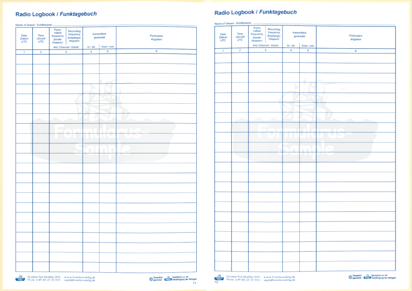 GMDSS Radio Log Book