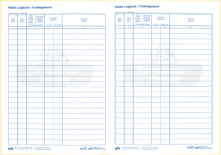 Logbook Radiografer GMDSS Radio Log Book for SOLAS Compliance - Amnautical