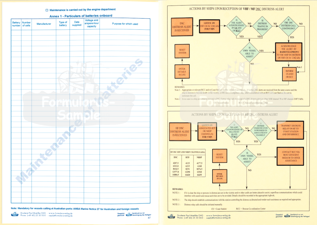GMDSS Radio Log Book for SOLAS Compliance - Amnautical