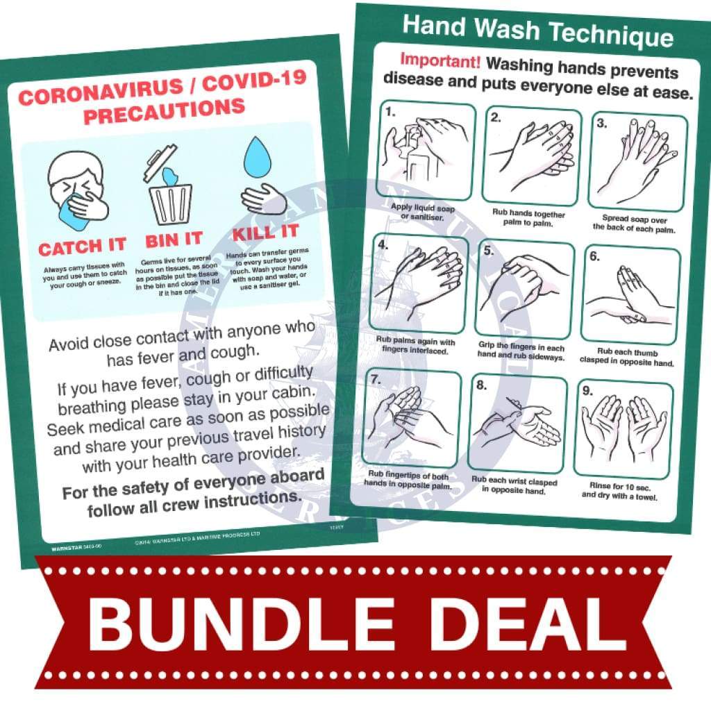 Hand Wash Technique Safety & Coronavirus (COVID-19) Precautions Poster Set