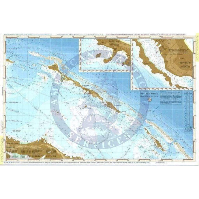 Heart of Abaco Chartlet: Man O'War Cay to Whale Cay (Navigation Chart 12"x 18")