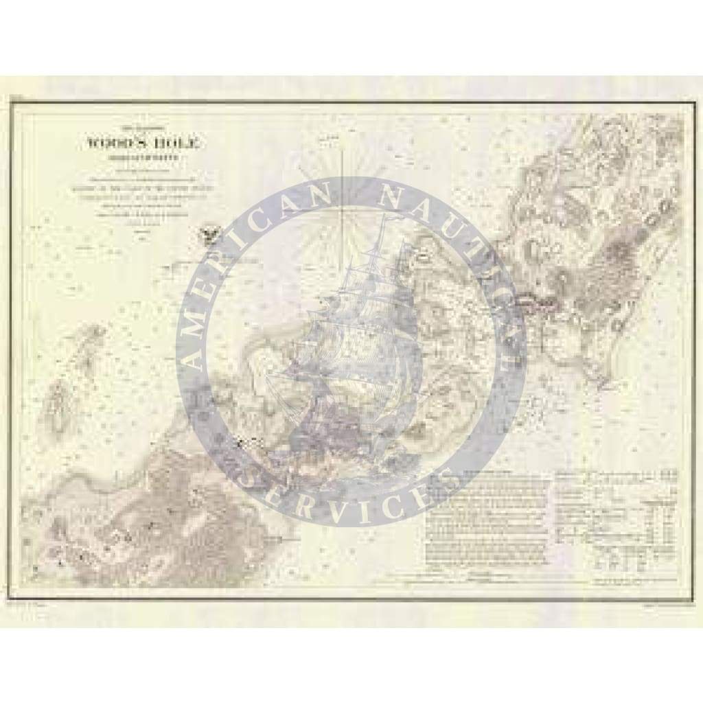 Historical Nautical Chart 10-00-1857: MA, The Harbor of Woods Hole Year 1857
