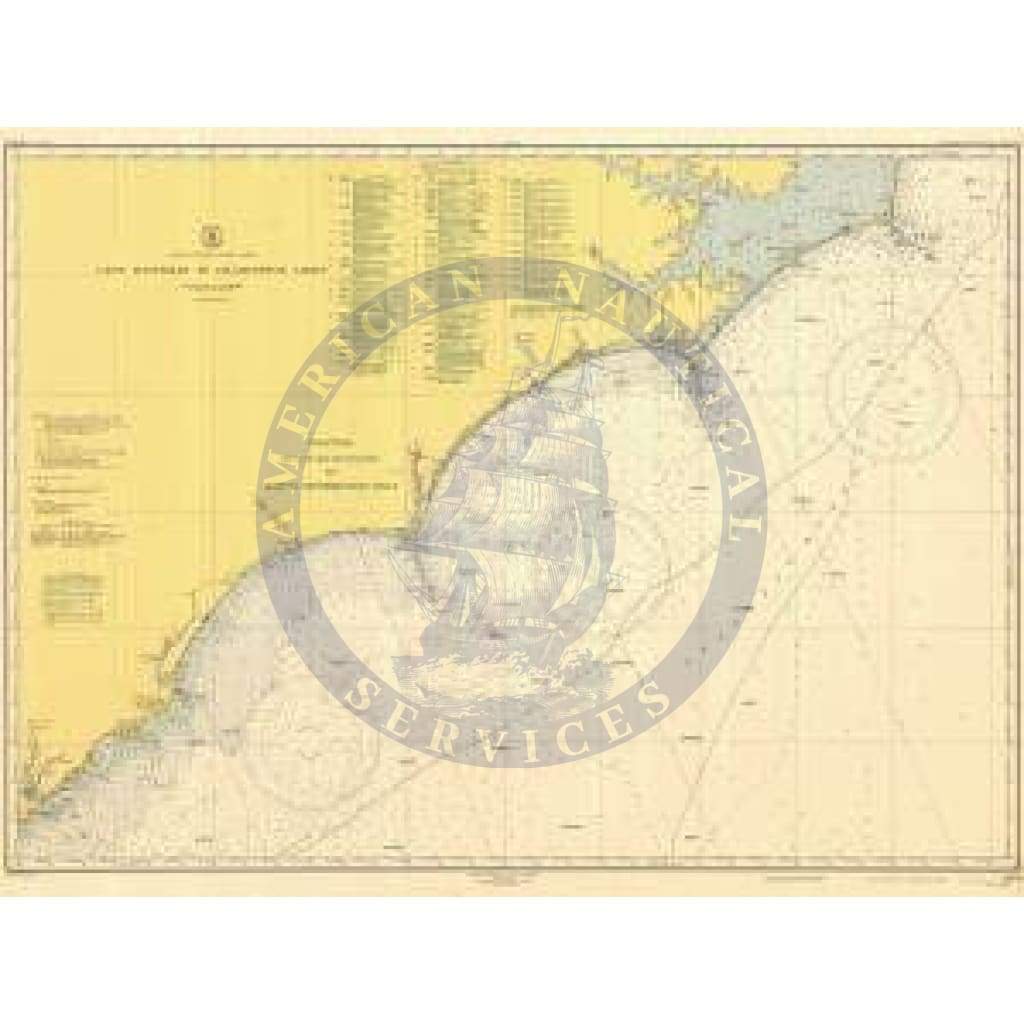Historical Nautical Chart 1110-04-1947: NC, Cape Hatteras to Charleston Light Year 1947