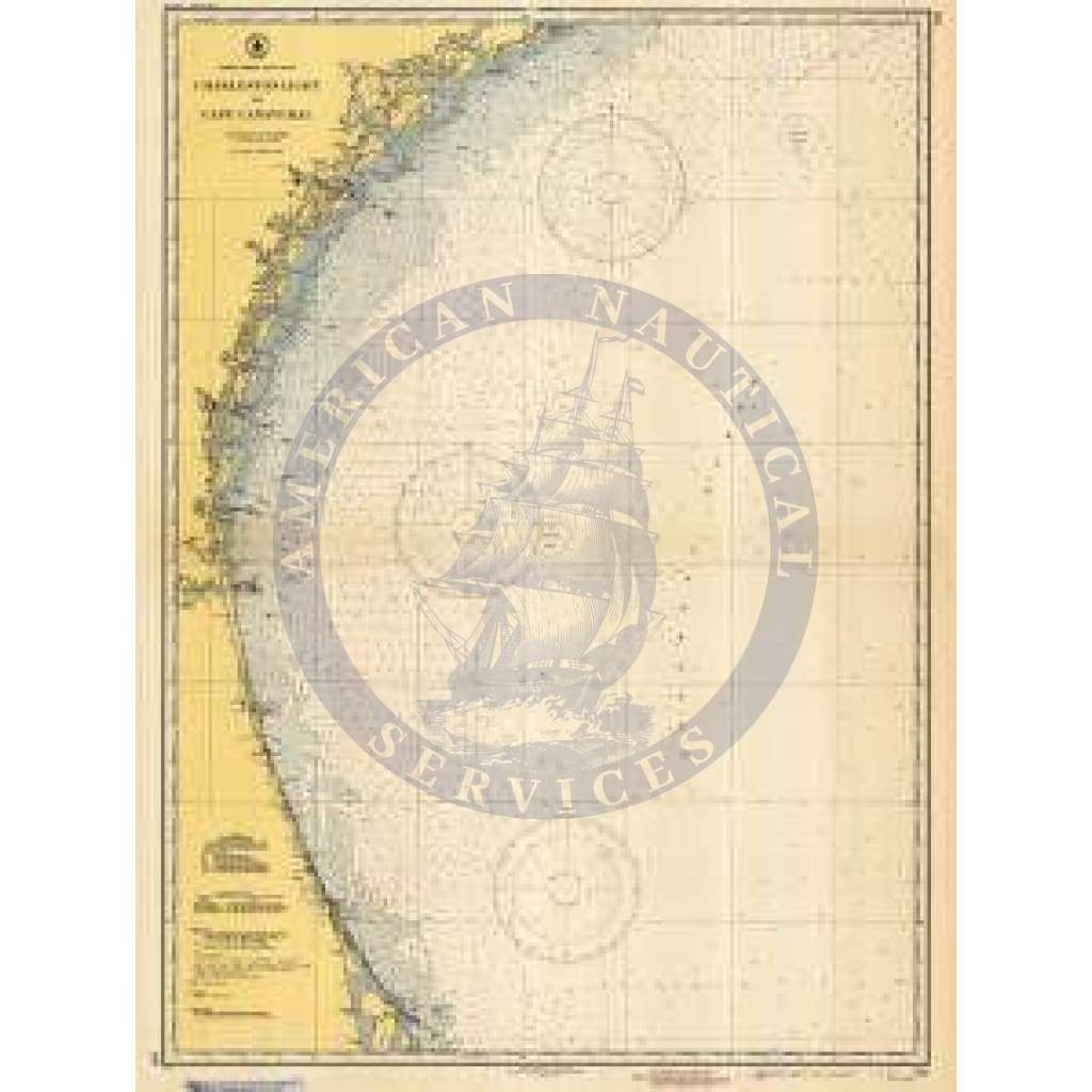 Historical Nautical Chart 1111-06-1945: NC, Charleston Light to Cape Canaveral Year 1945