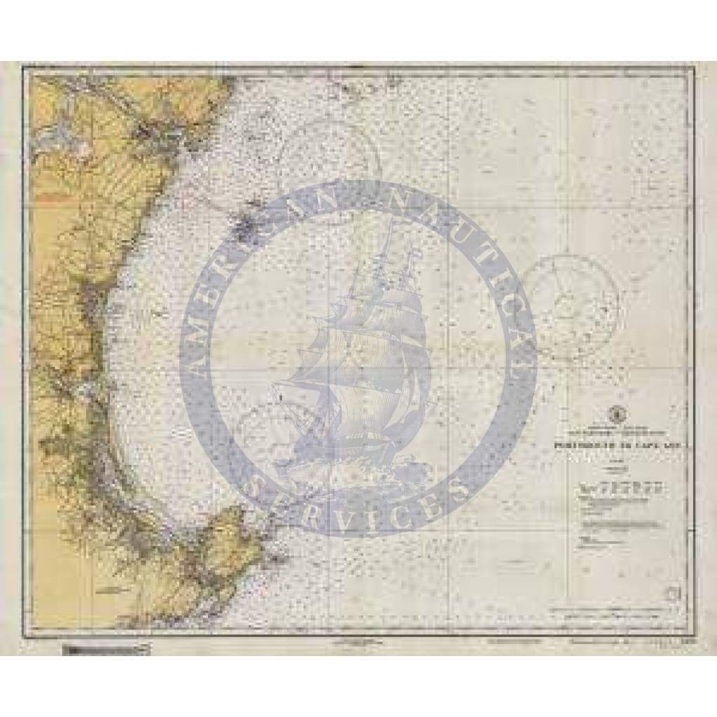 Historical Nautical Chart 1206-07-1933: MA, Portsmouth to Cape Ann Year 1933