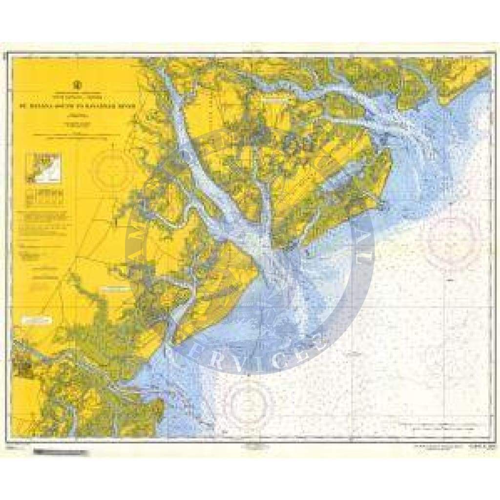 Historical Nautical Chart 1240-03-1957: SC, St. Helena Sound to Savannah River Year 1957