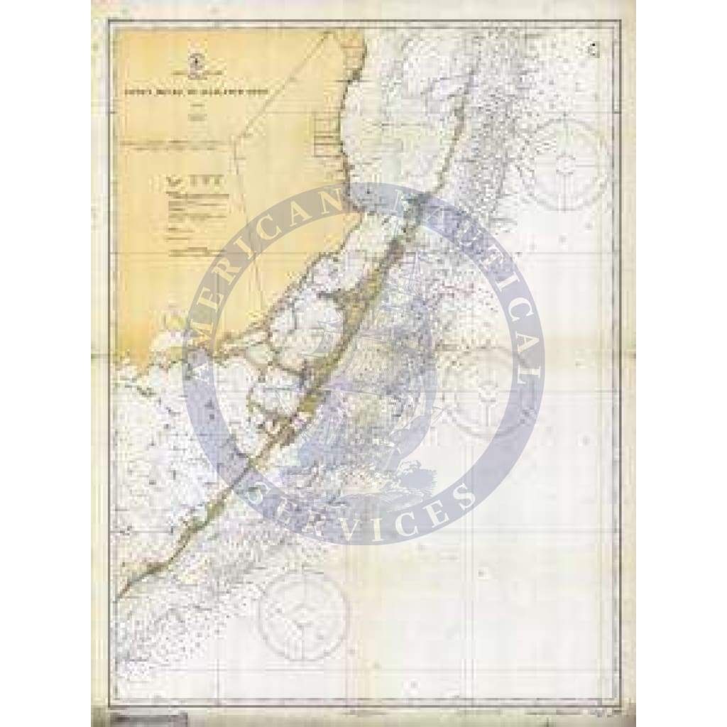 Historical Nautical Chart 1249-12-1933: FL, Fowey Rocks To Alligator Reef Year 1933