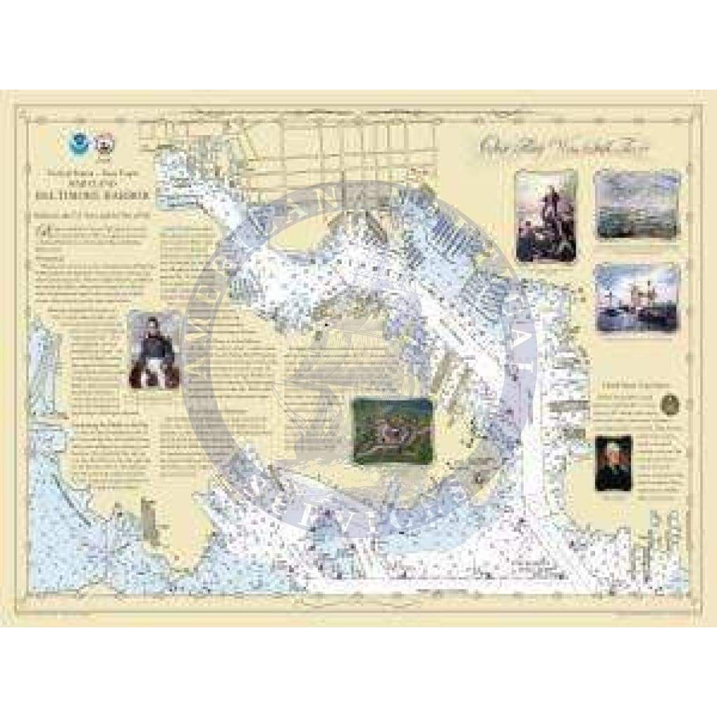 Historical Nautical Chart 1812 Baltimore Chart: MD, Baltimore War Of 1812