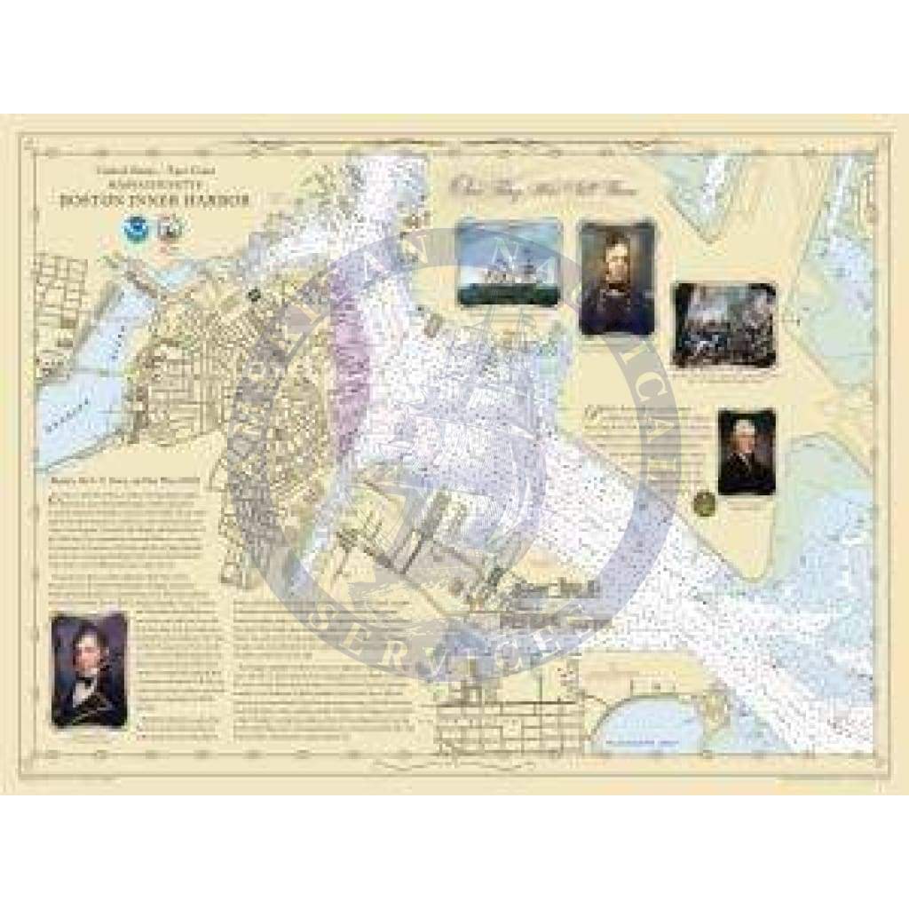 Historical Nautical Chart 1812 Boston Chart: MA, Boston War Of 1812