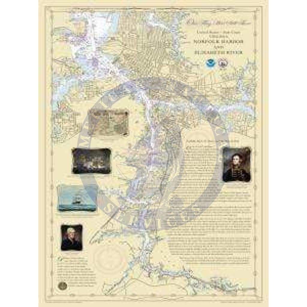 Historical Nautical Chart 1812 Norfolk Chart: Norfolk, War Of 1812