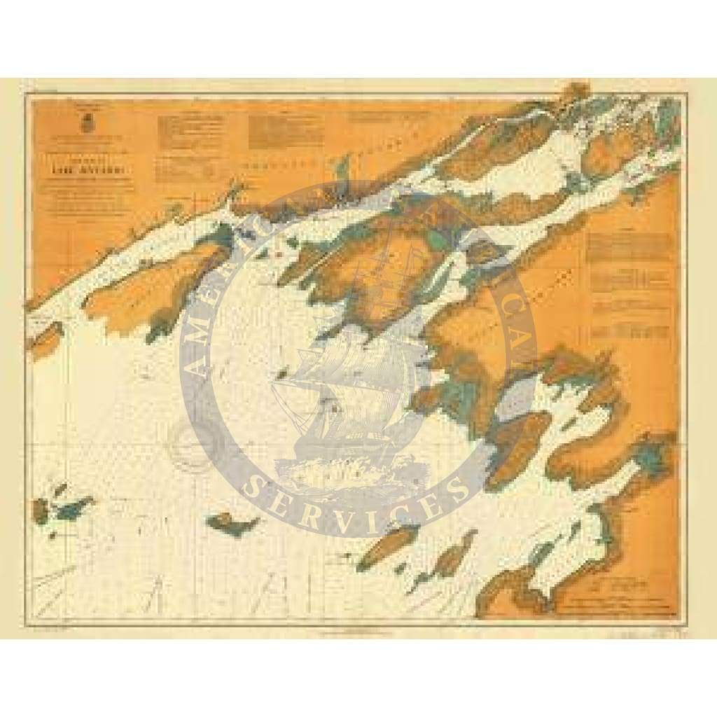 Historical Nautical Chart 21-7-1907: NY, Lake Ontario Roung Island Year 1907