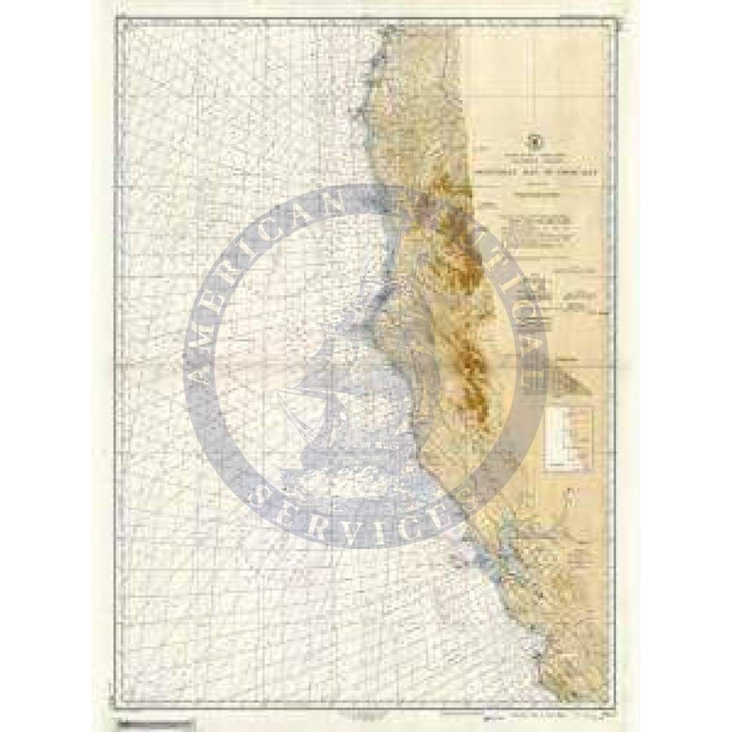 Historical Nautical Chart 5021-4-1948: CA, Monterey Bay To Coos Bay Year 1948