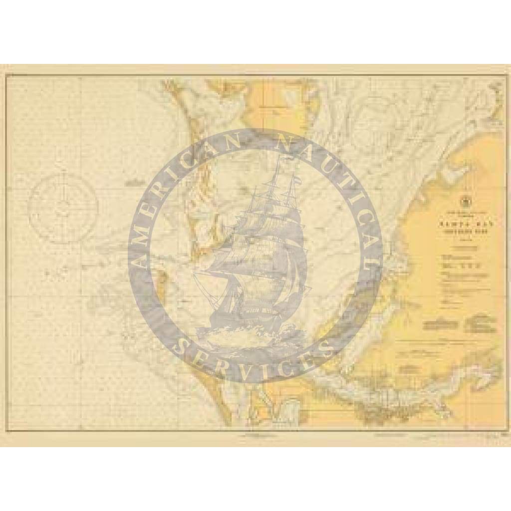 Historical Nautical Chart 586-6-1942: FL, Tampa Bay Southern Part Year 1942