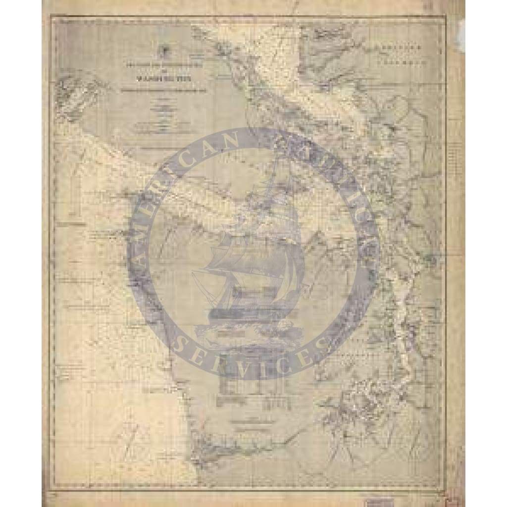 Historical Nautical Chart 6400-06-1900: WA, Grays Harbor to Semiahmoo Bay Year 1900