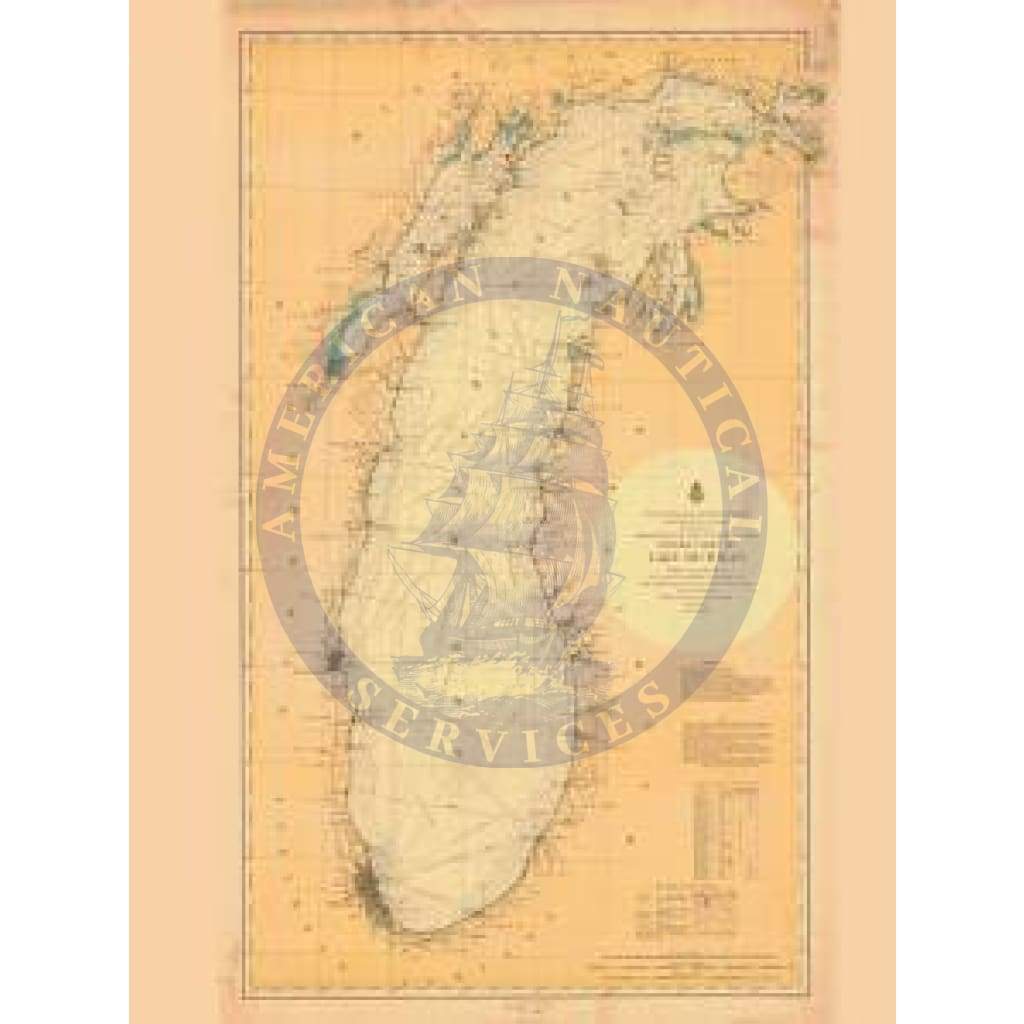 Historical Nautical Chart 7-12-1900: WI, Lake Michigan Year 1900