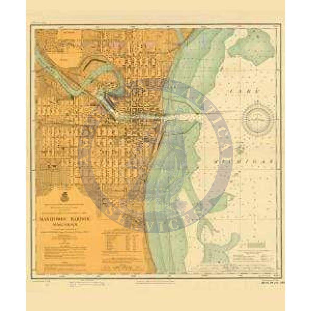 Historical Nautical Chart LS819-05-1911: WI, Manitowoc Harbor Year 1911