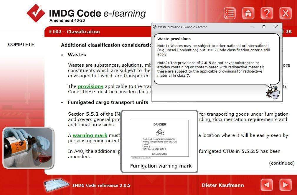 IMDG Code e-Learning: IMDG Code Ship Loader Course