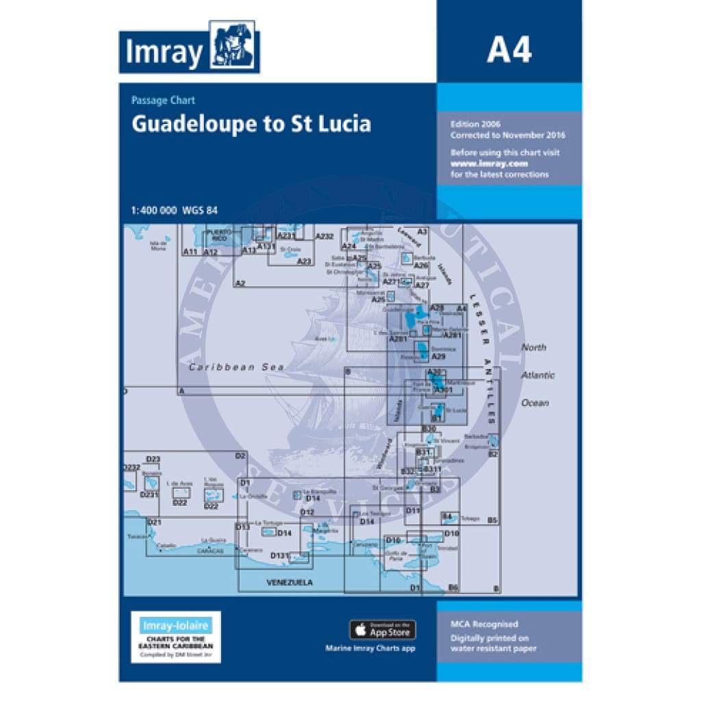 Imray Chart A4: Guadeloupe to St Lucia Passage Chart