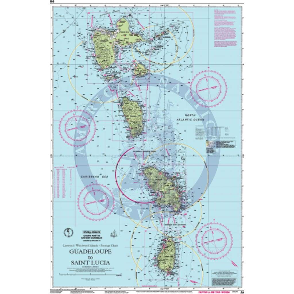 Imray Chart A4: Guadeloupe to St Lucia Passage Chart