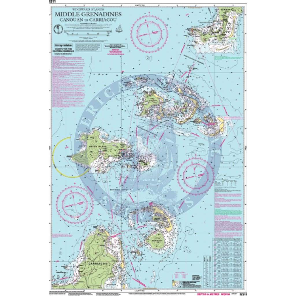 Imray Chart B311: Middle Grenadines (Bequia to Carriacou)