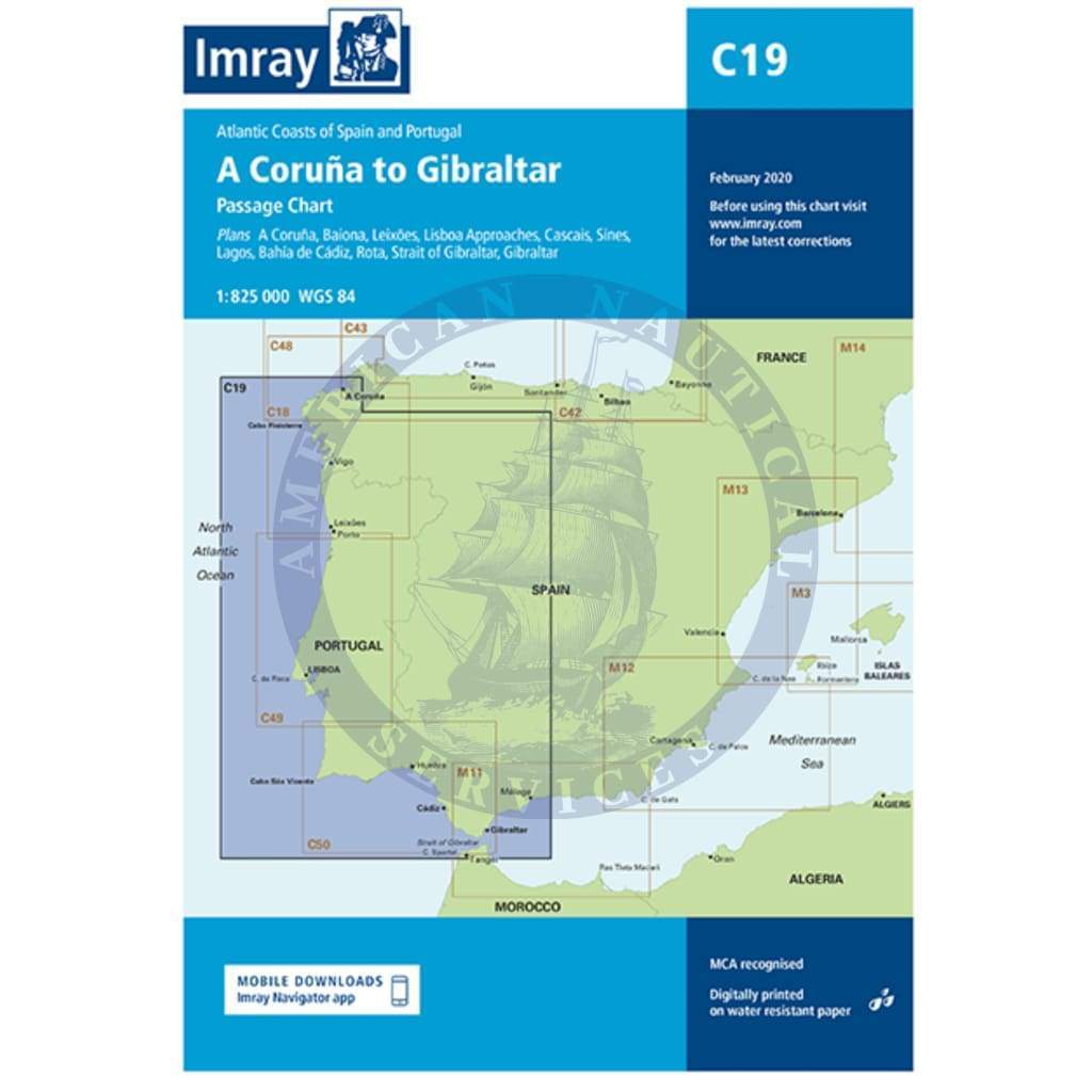 Imray Chart C19: A Coruña to Gibraltar