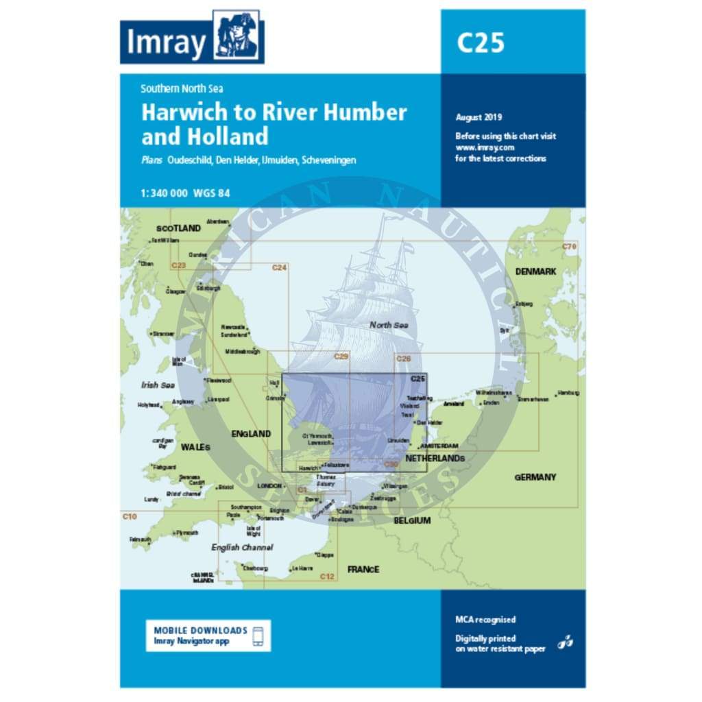 Imray Chart C25: Harwich to River Humber and Holland