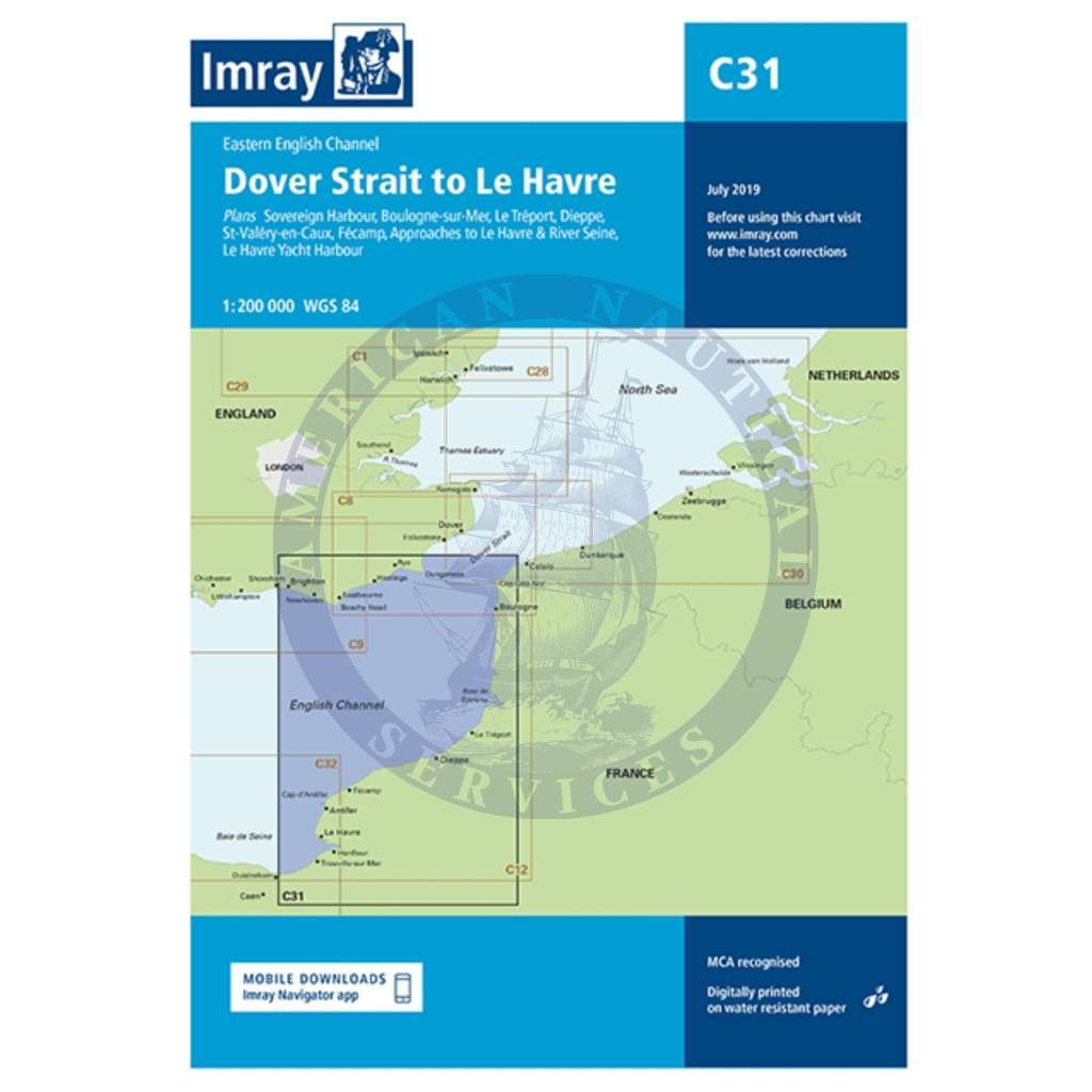 Imray Chart C31: Dover Strait to Le Havre - Amnautical