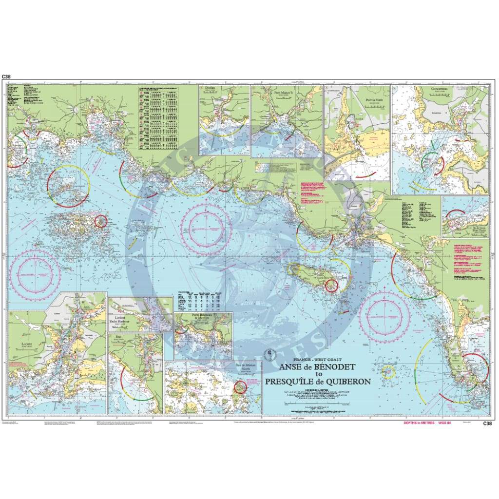 Imray Chart C38: Anse de Bénodet to Presqu'île de Quiberon