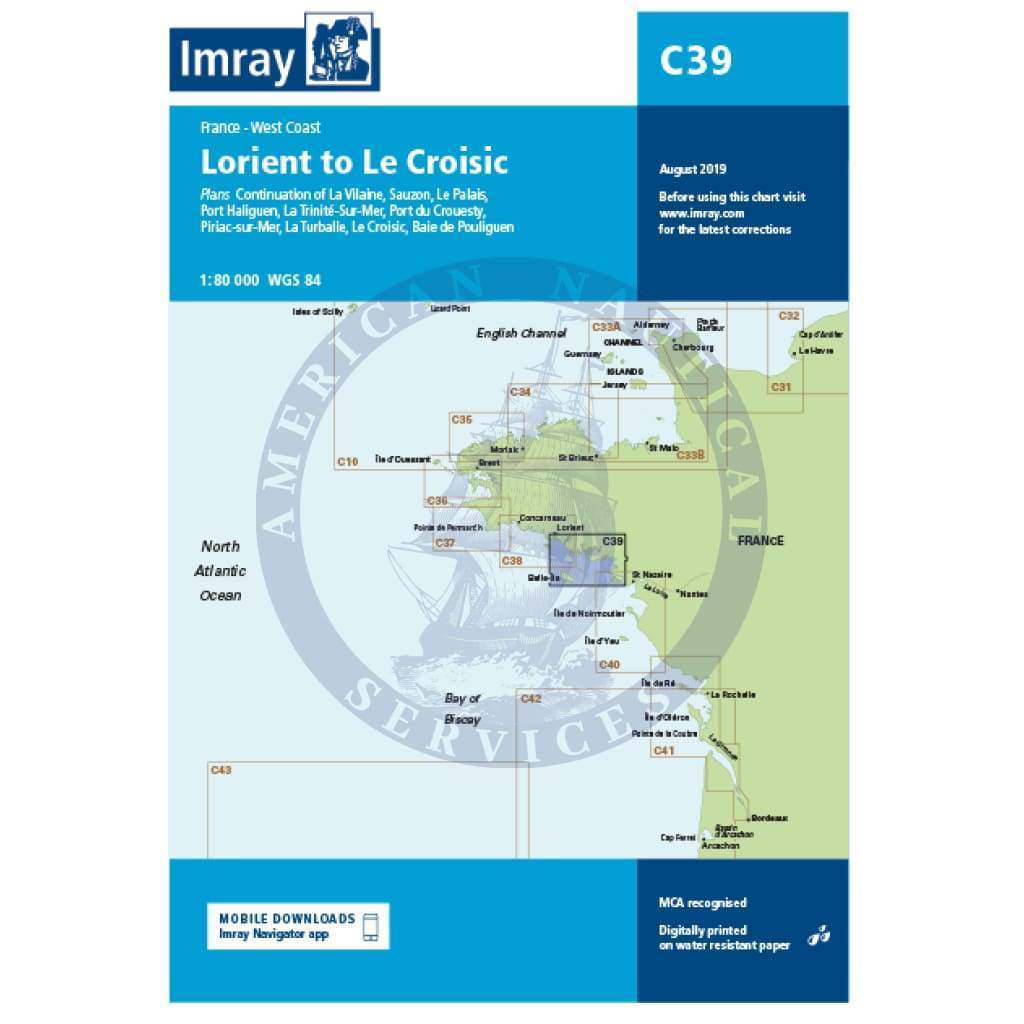 Imray Chart C39: Lorient to Le Croisic