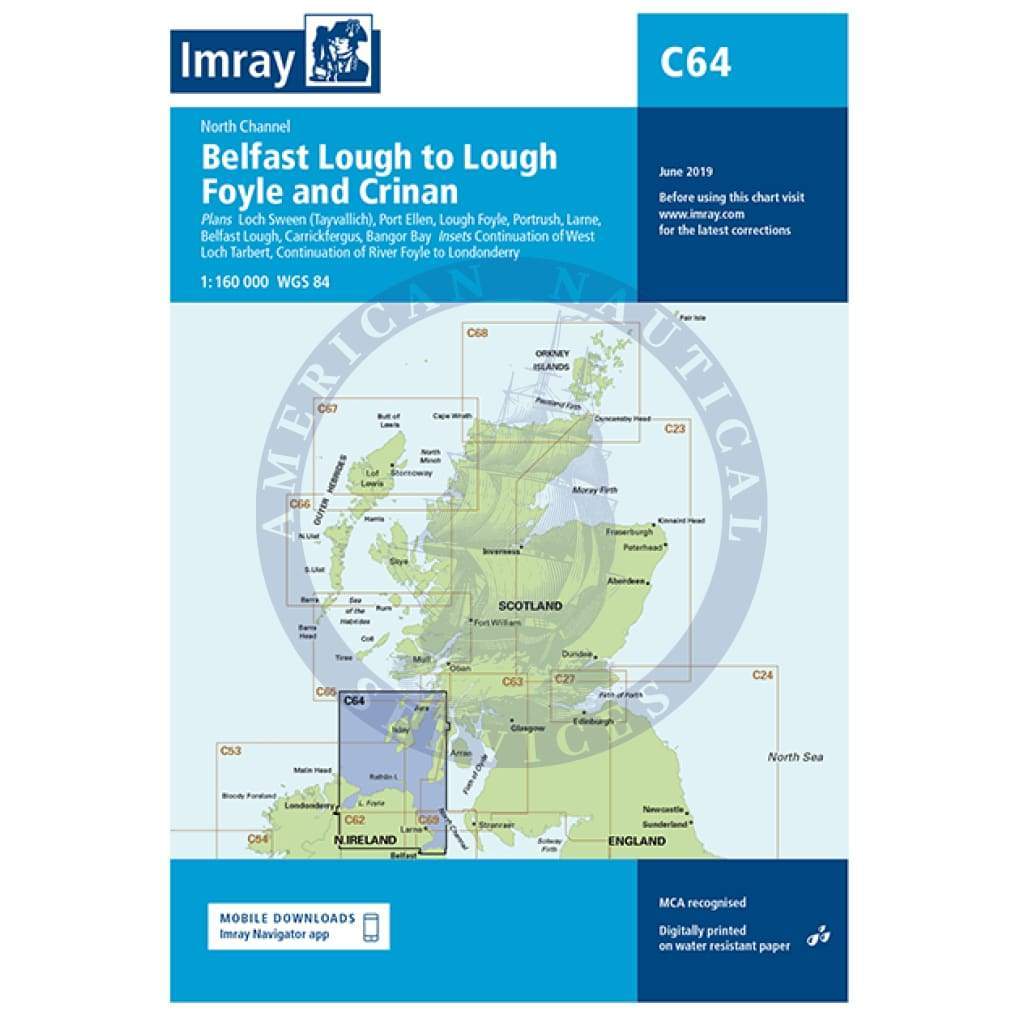 Imray Chart C64: North Channel - Belfast Lough to Lough Foyle and Crinan