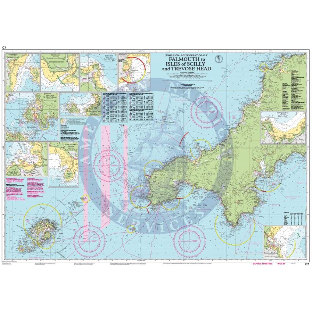 Imray Chart C7: Falmouth to Isles of Scilly and Trevose Head