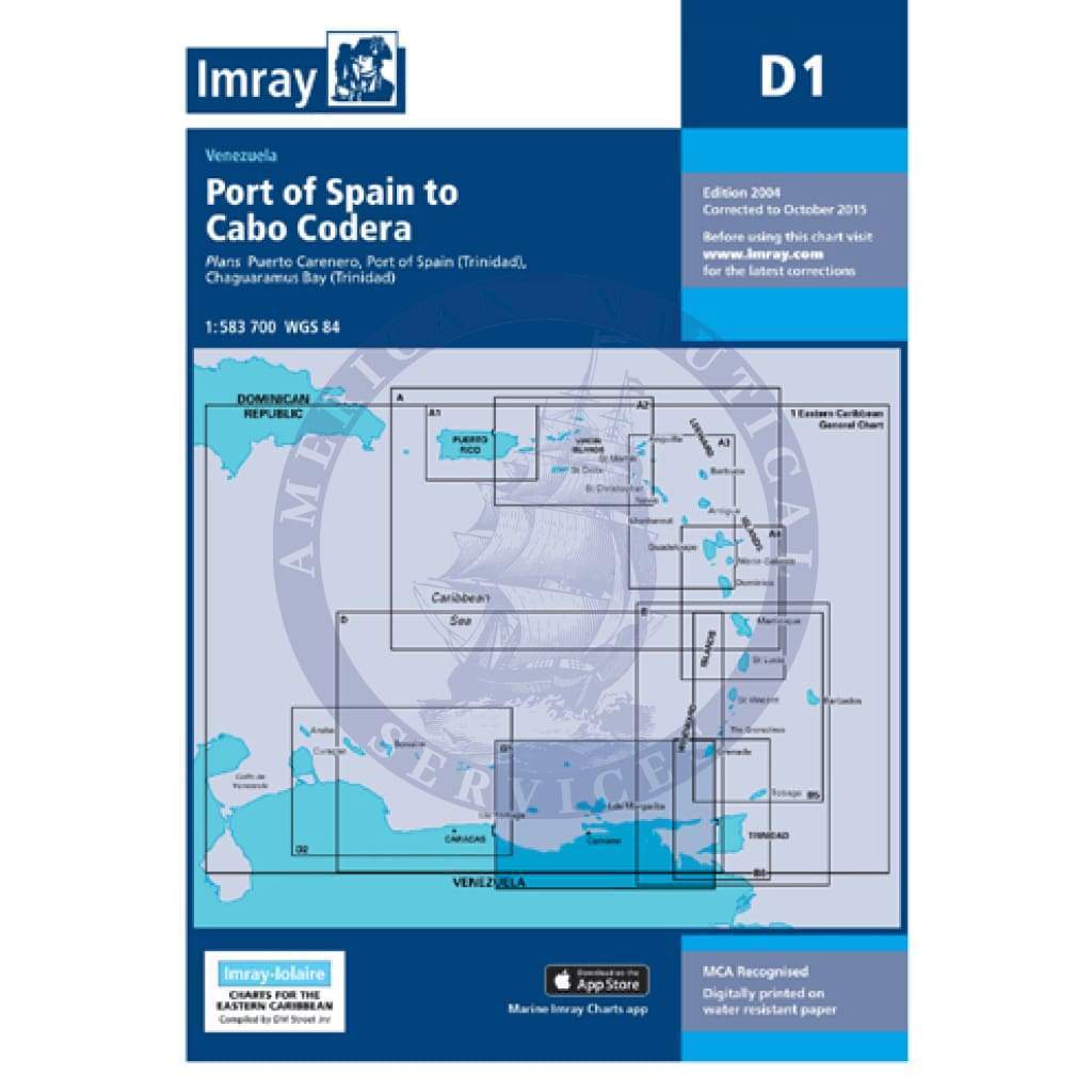 Imray Chart D1: Port of Spain to Cabo Codera (Passage Chart)