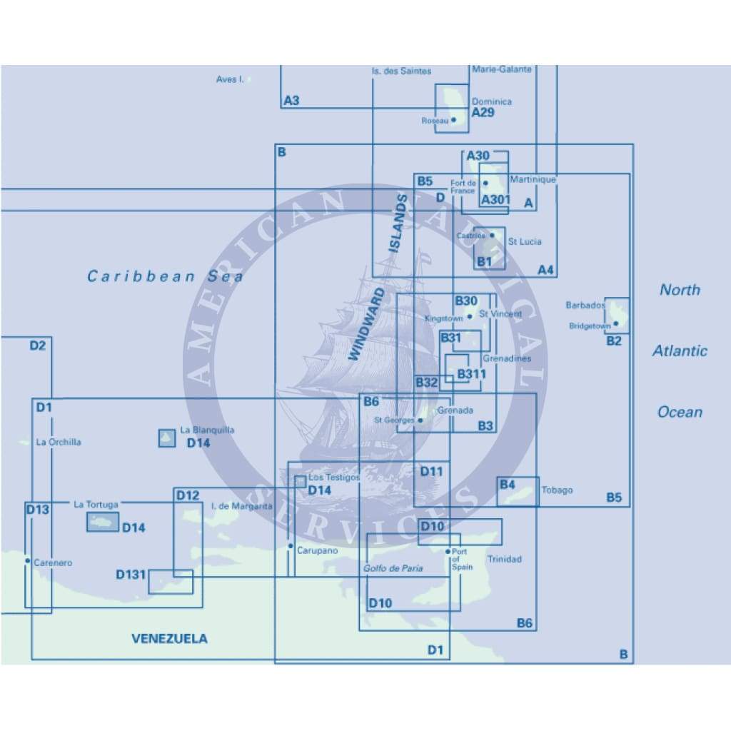 Imray Chart D14: Islas los Testigos, Isla la Tortuga, la Blanquilla