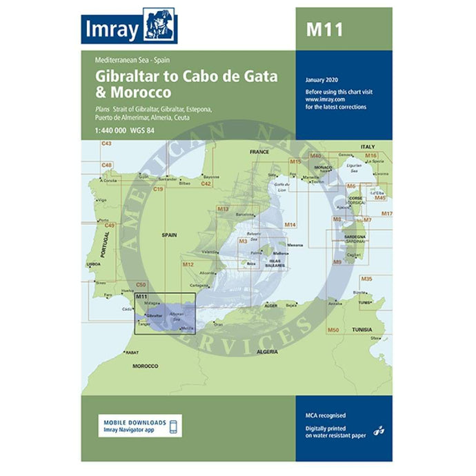 Imray Chart M11: Gibraltar to Cabo de Gata and Morocco