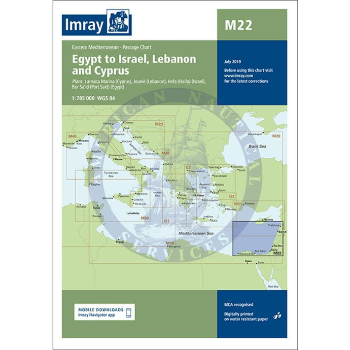 Imray Chart M22: Egypt to Israel, Lebanon and Cyprus