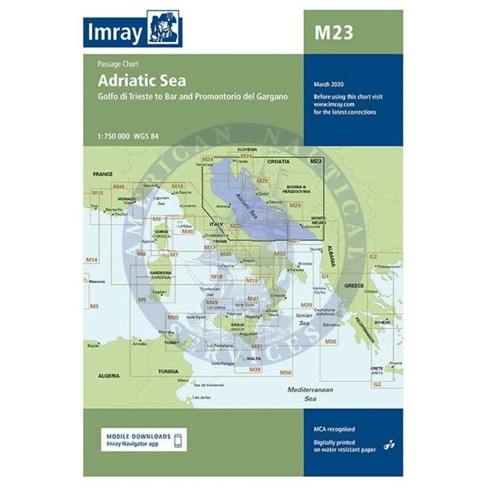 Imray Chart M23: Adriatic Sea Passage Chart