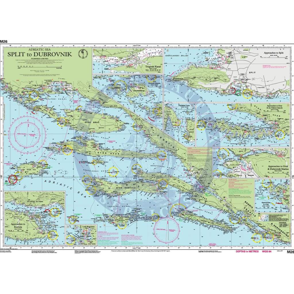 Imray Chart M26: Split to Dubrovnik