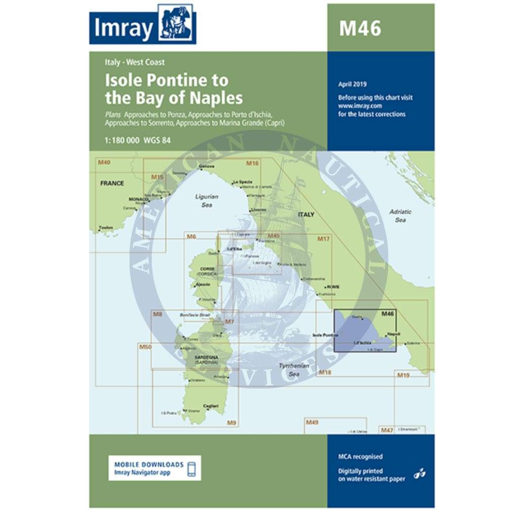 Imray Chart M46: Isole Pontine to the Bay of Naples