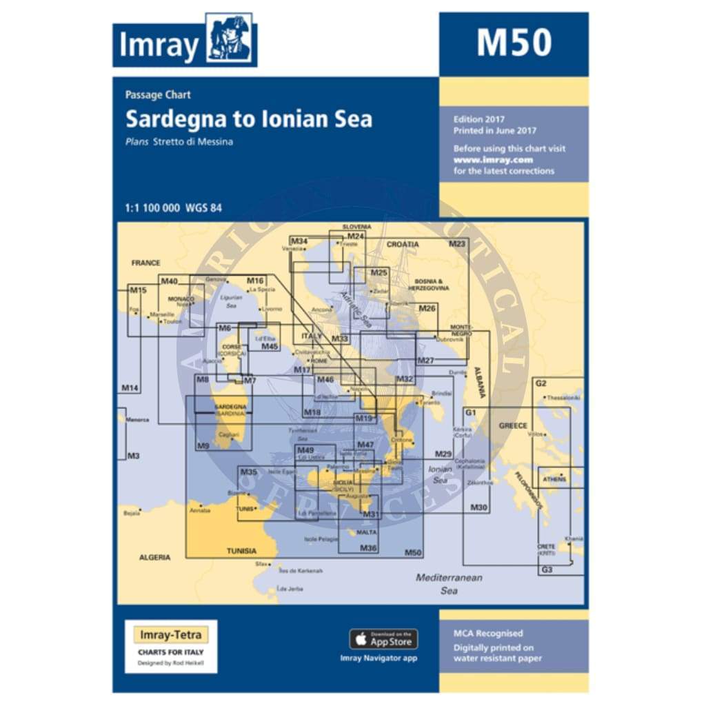 Imray Chart M50: Sardegna to Ionian Sea