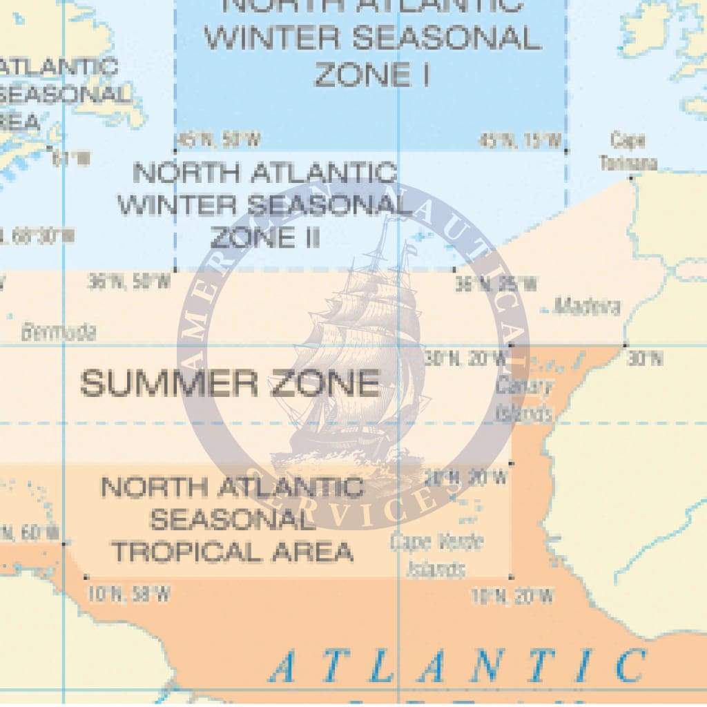 International Load Line Zones and Areas Map