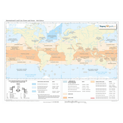 International Load Line Zones and Areas Map