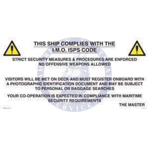 Isps Sign ISPS Code Signs | IMO Signs | IMO Stickers - Amnautical