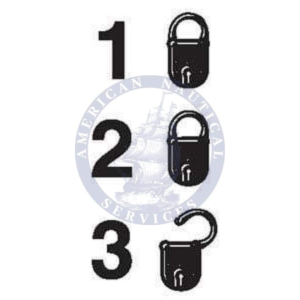 ISPS Code Sign: Lock Status, Security Levels 1 & 2 Unlocked, 50mm x 25mm
