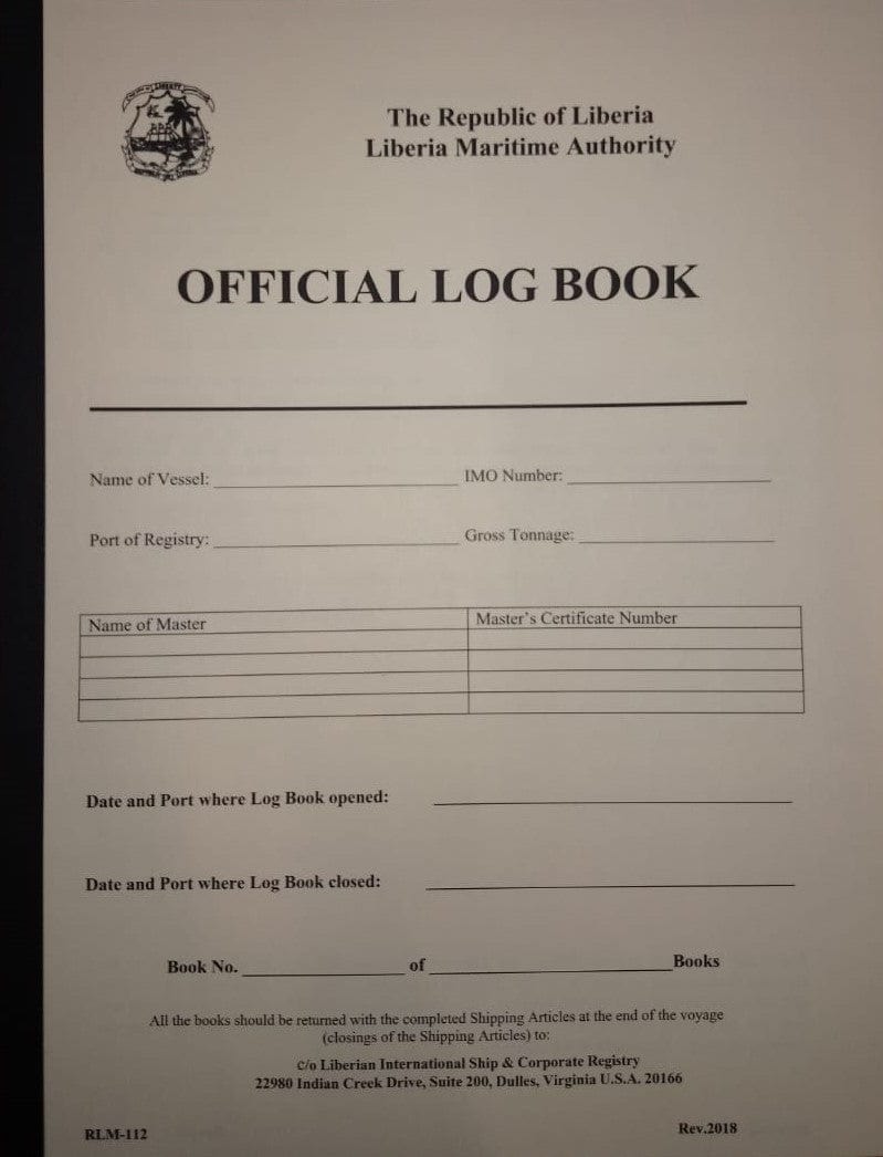 Liberian Official Log Book (1 set of 10)